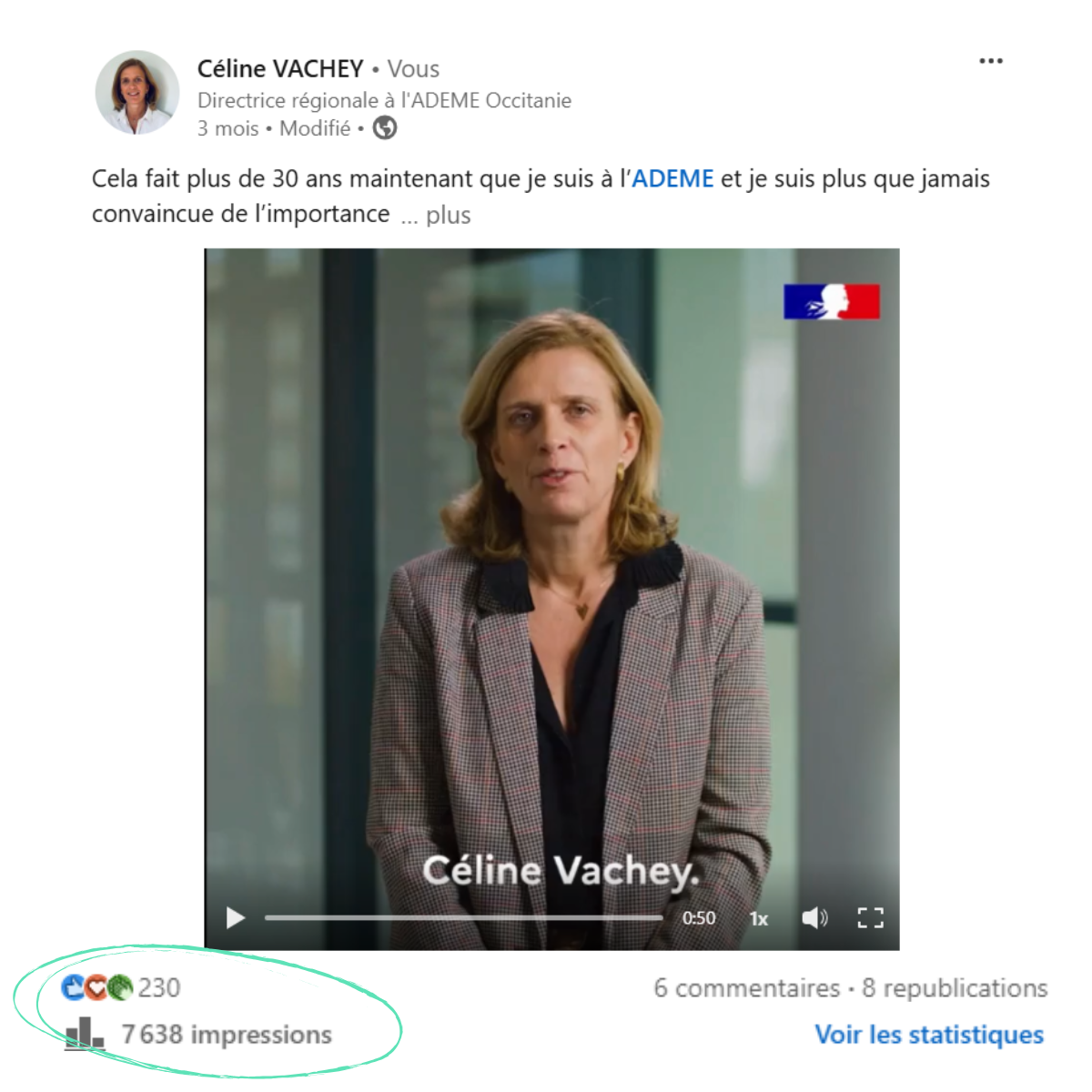 Présentation Céline V2 impression post linkedIn